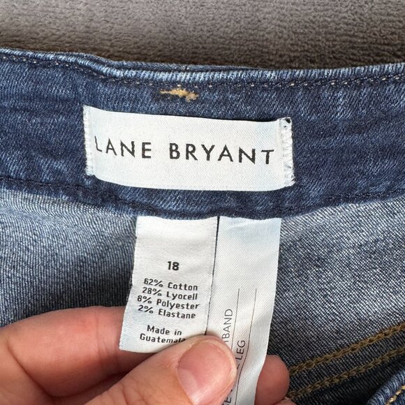 Lane Bryant Wide Leg Crop Jeans Mid Rise Flex Magic Waistband Plus Sz 18 Stretch - Picture 6 of 9